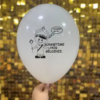 12 Sünnetime Hoşgeldiniz Baskılı Balon Karışık 1+1 - 100 Adet