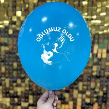 12 Oğlumuz Oldu Açık  Mavi 1+1 - 100 Adet