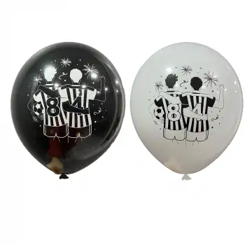 12 Taraftar Baskılı Balon Siyah- Beyaz- 1+1 - 100 Adet