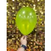 10 Metalik Dekorasyon Balonu Fıstık Yeşili - 100 Adet
