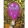 10 Metalik Dekorasyon Balonu Koyu Pembe - 100 Adet