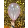 10 Metalik Dekorasyon Balonu Şeker Pembe  - 100 Adet