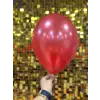 10 Metalik Dekorasyon Balonu Yakut Kırmızı  - 100 Adet