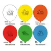 12 İş Makineleri Baskılı Balon 1+1 - 100 Adet