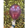 12 Metalik Dekorasyon Balonu Bordo - 100 Adet