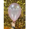 12 Metalik Dekorasyon Balonu Şeker Pembe  - 100 Adet
