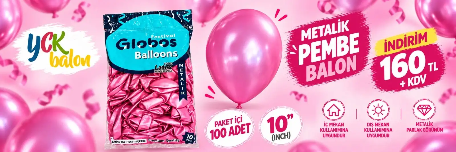 METALİK PEMBE BALON