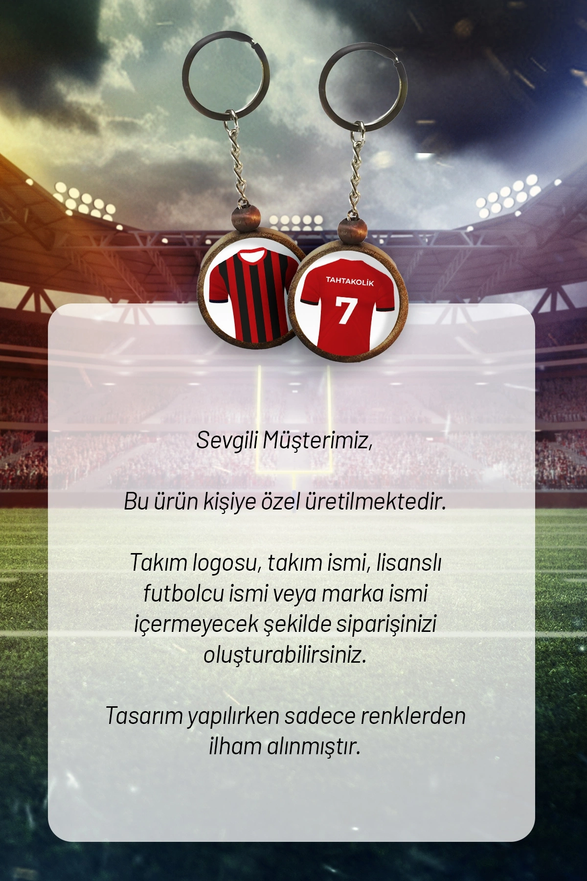 Ahşap Forma Anahtarlık Siyah Kırmızı