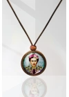 Frida Kahlo Ahşap Kolye N11.14820