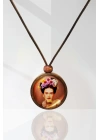 Frida Kahlo Ahşap Kolye N11.14821