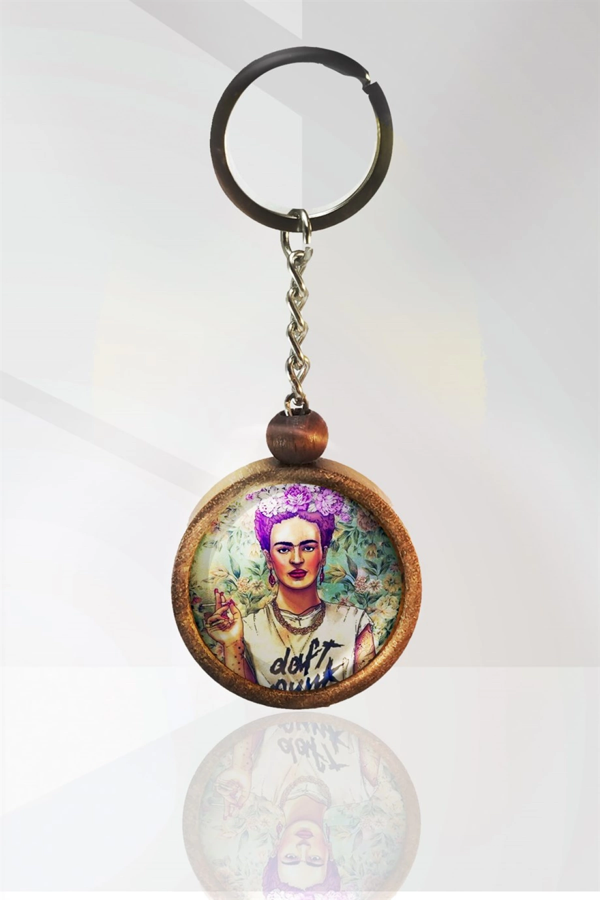 Frida Kahlo Ahşap Anahtarlık Tek Ebat N11.12246