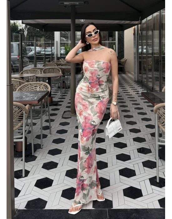 Fularlı Lotus Elbise