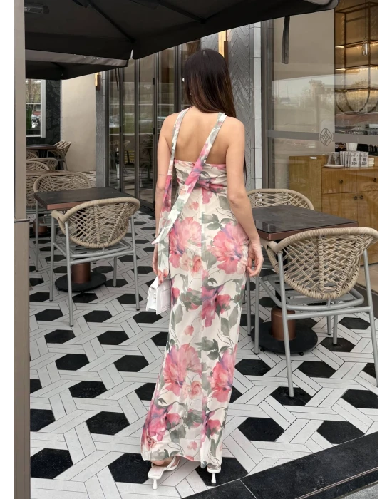 Fularlı Lotus Elbise