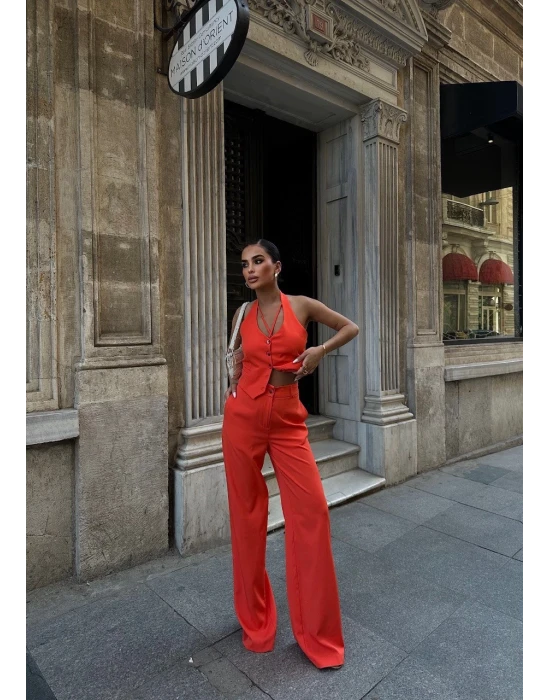 Boyundan Geçmeli Yelek Takım