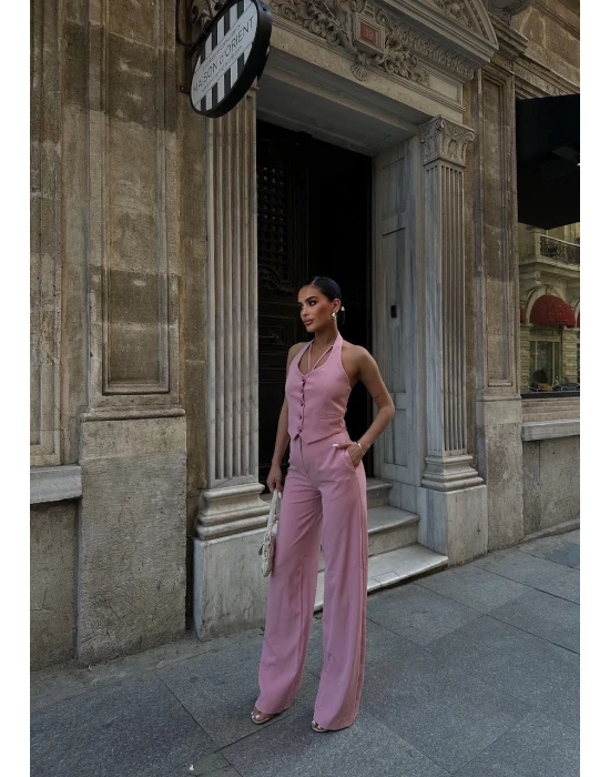 Boyundan Geçmeli Yelek Takım