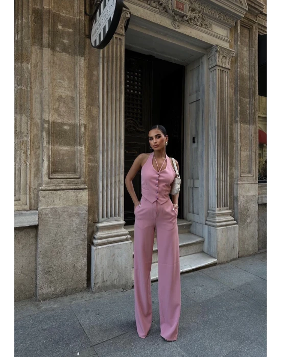 Boyundan Geçmeli Yelek Takım