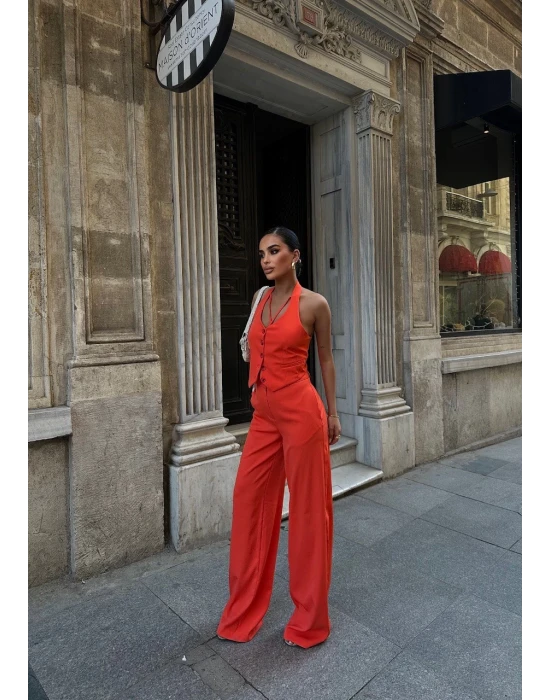 Boyundan Geçmeli Yelek Takım