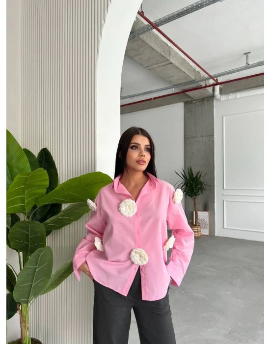 Çiçek Detaylı Gömlek