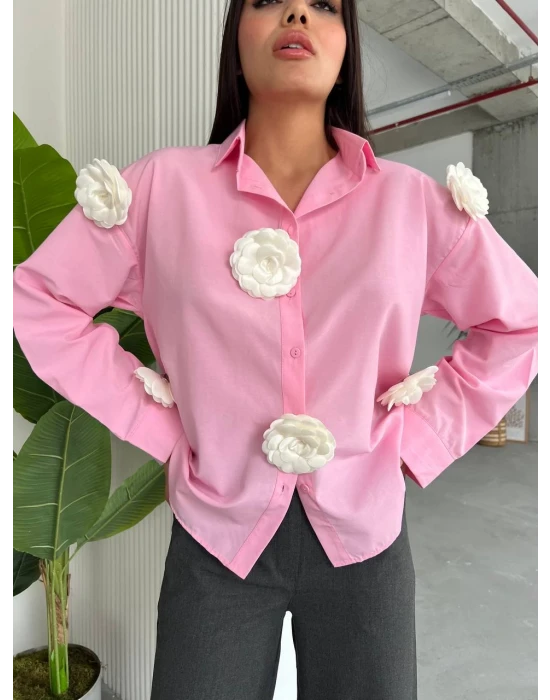 Çiçek Detaylı Gömlek