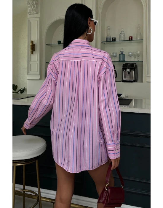 Çizgili Oversize Gömlek