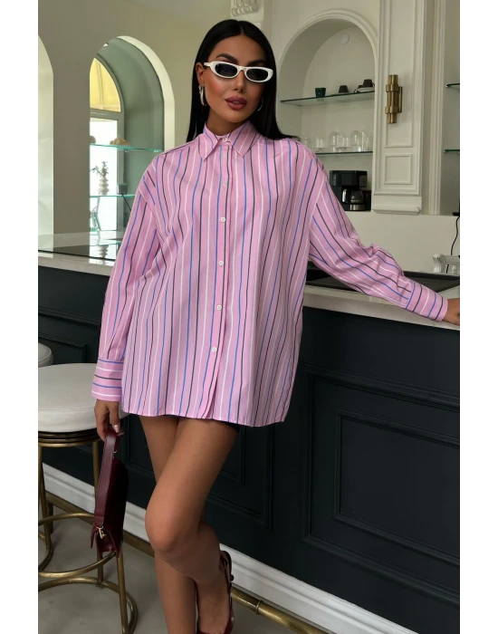 Çizgili Oversize Gömlek
