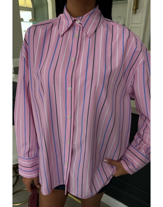 Çizgili Oversize Gömlek