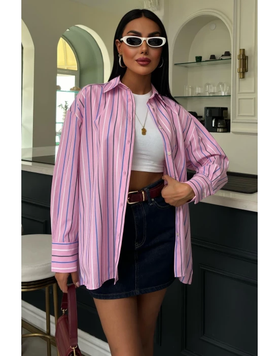Çizgili Oversize Gömlek