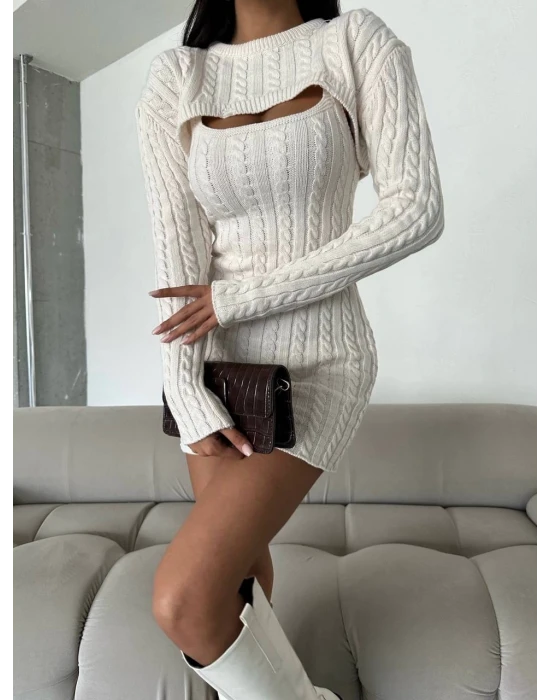 Crop Kazak Elbise Takım