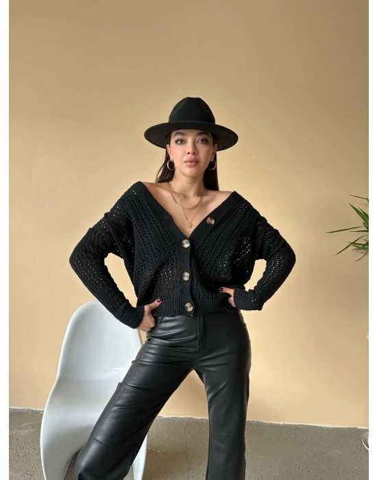 Delikli Triko Hırka