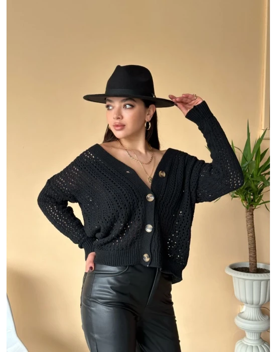 Delikli Triko Hırka