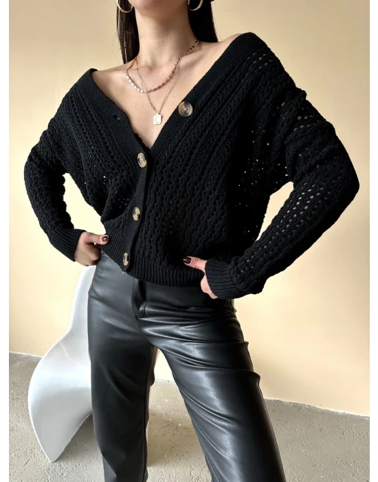 Delikli Triko Hırka