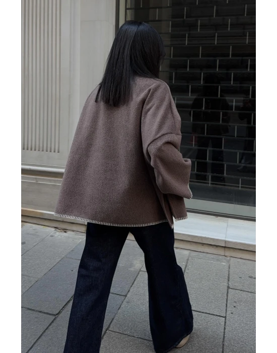 Dikiş Detaylı Kaşe Ceket