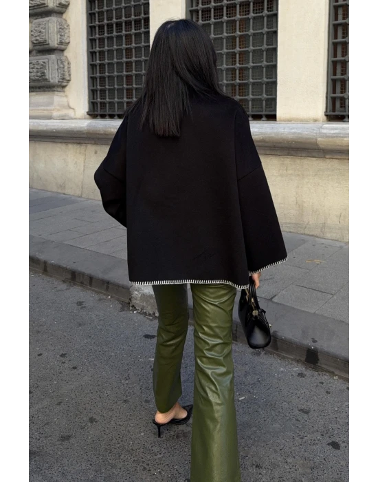 Dikiş Detaylı Kaşe Ceket