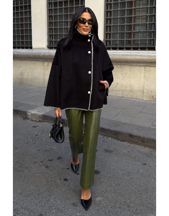 Dikiş Detaylı Kaşe Ceket