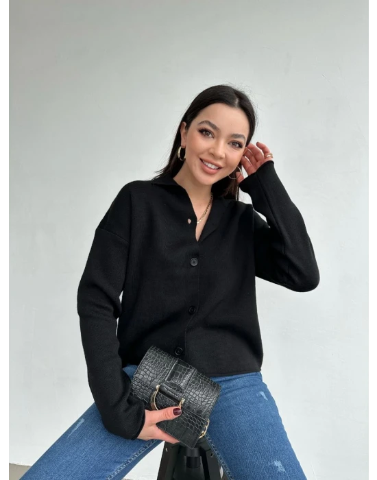 Düğmeli Triko Hırka