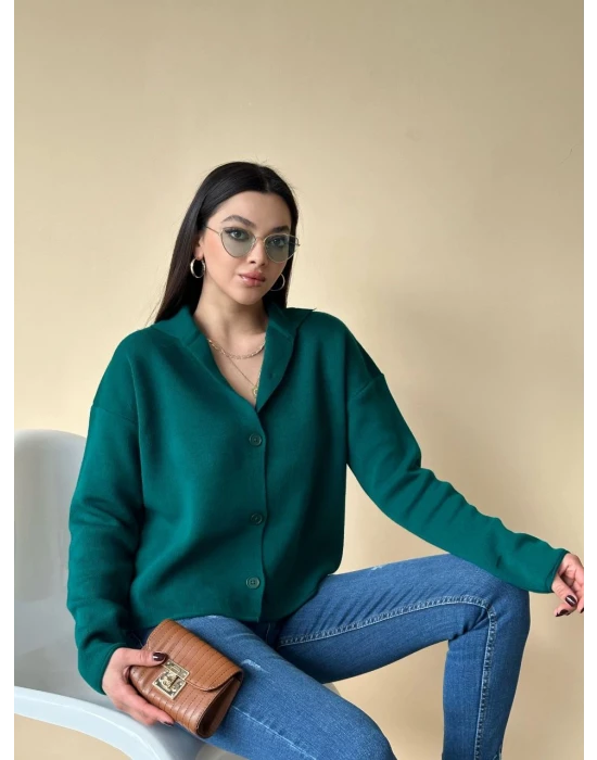 Düğmeli Triko Hırka