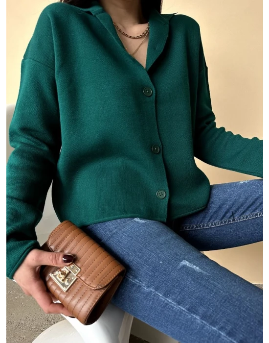 Düğmeli Triko Hırka