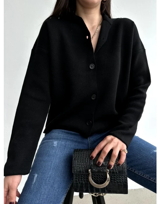 Düğmeli Triko Hırka