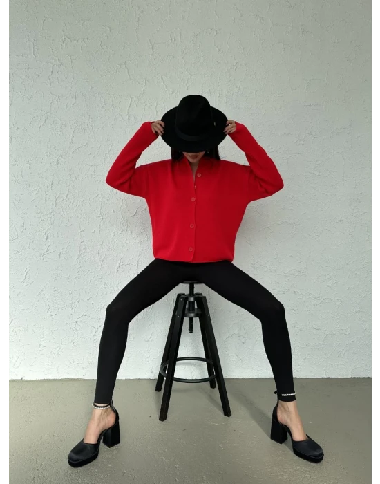 Düğmeli Triko Hırka