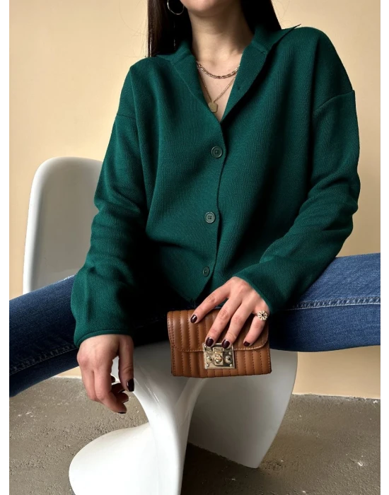 Düğmeli Triko Hırka