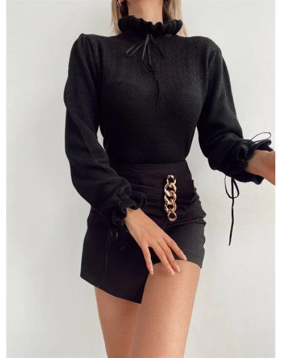 Fiyonklu Triko Kazak