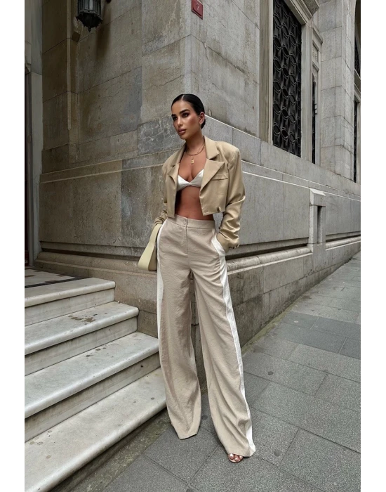 Gabardin Palazzo Pantolon