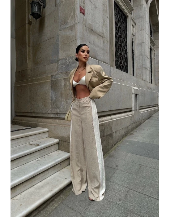 Gabardin Palazzo Pantolon