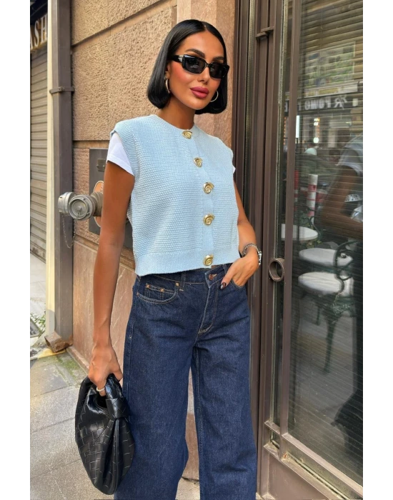 Helios Düğmeli Süveter