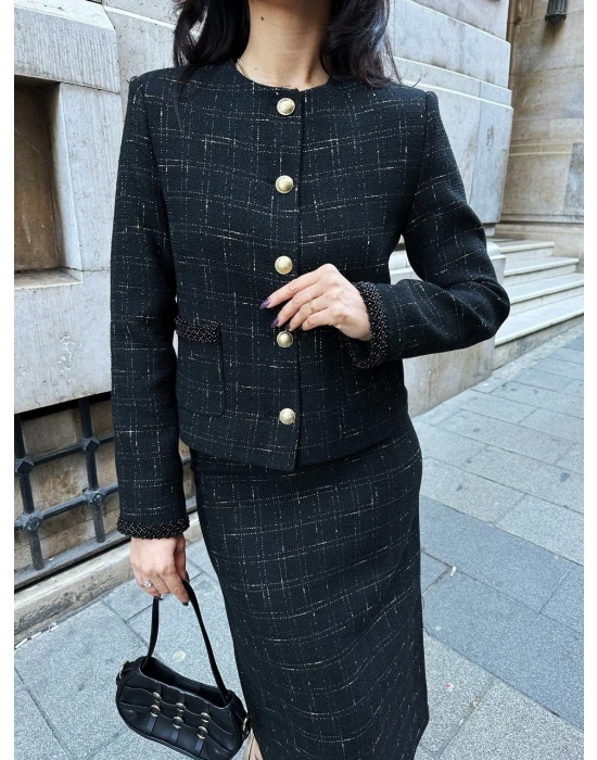 İnci Detaylı Dokulu Takım