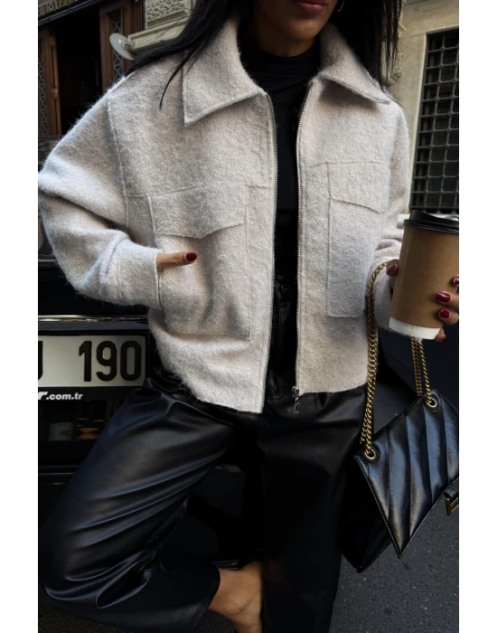 Kamyoner Yaka Kaşe Ceket