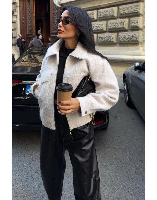 Kamyoner Yaka Kaşe Ceket