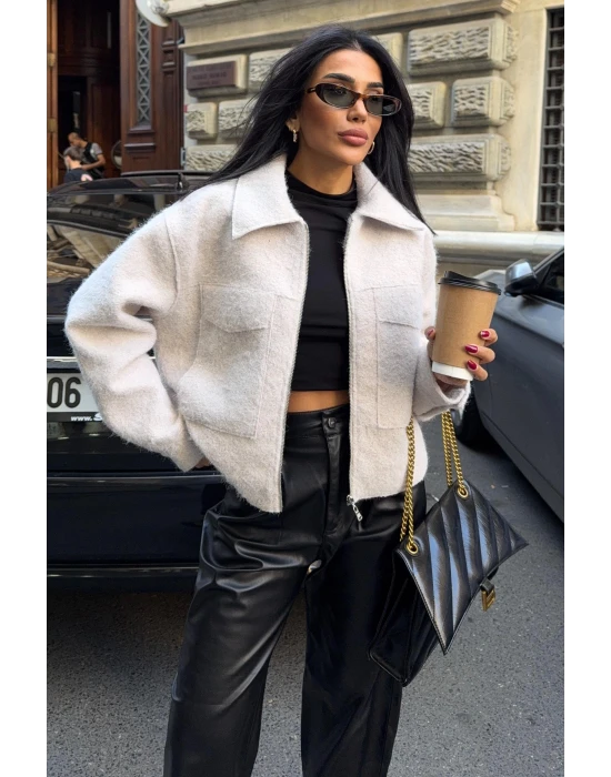 Kamyoner Yaka Kaşe Ceket