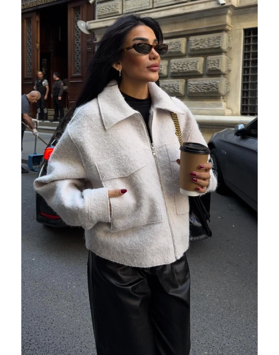 Kamyoner Yaka Kaşe Ceket