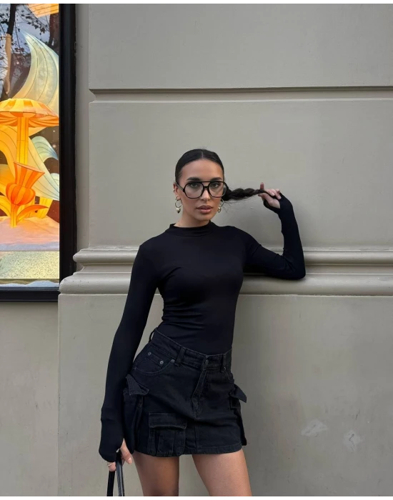 Parmak Geçmeli Viskon Body